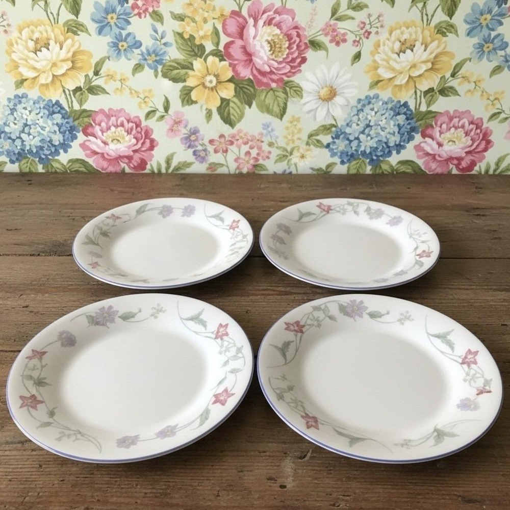 Royal Doulton Expressions Summer Carnival Bread Plates, Set of 4, Vtg UK Ceramic